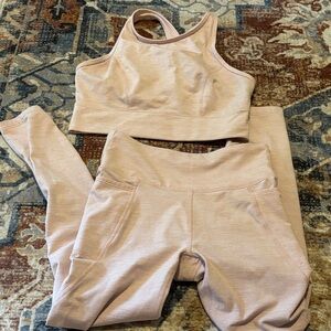 Light Blush Pink JOYLAB Active Set - Sports Bra & High-Waist Leggings